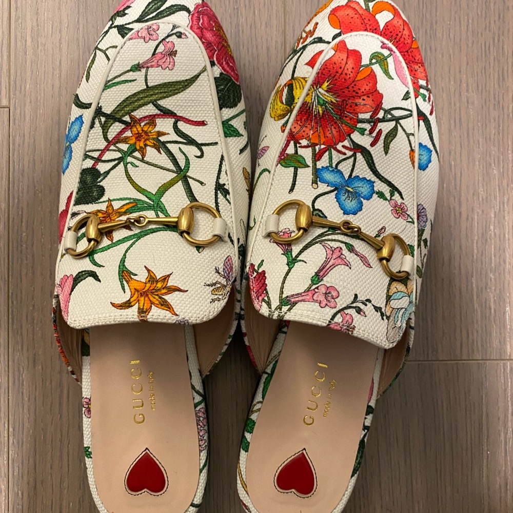 Gucci Princetown Floral Slippers